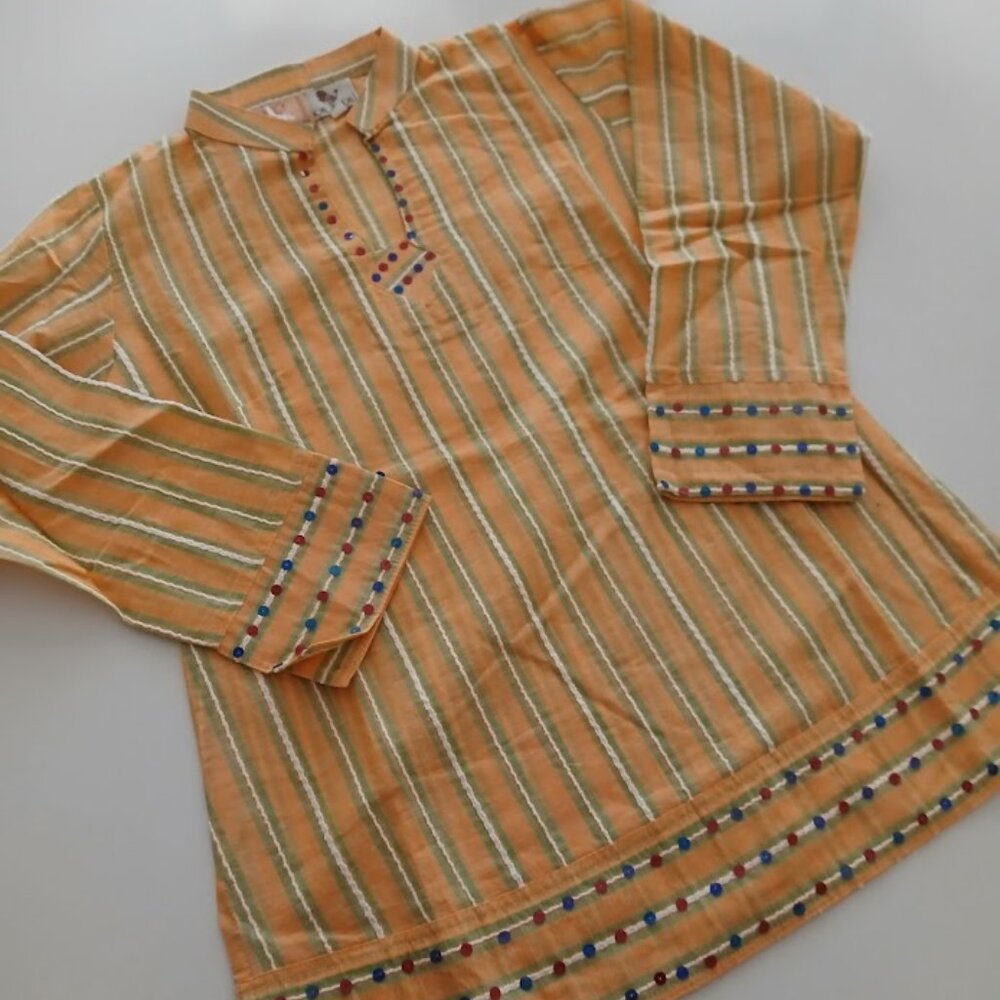 Cotton Tunic with sequin trim